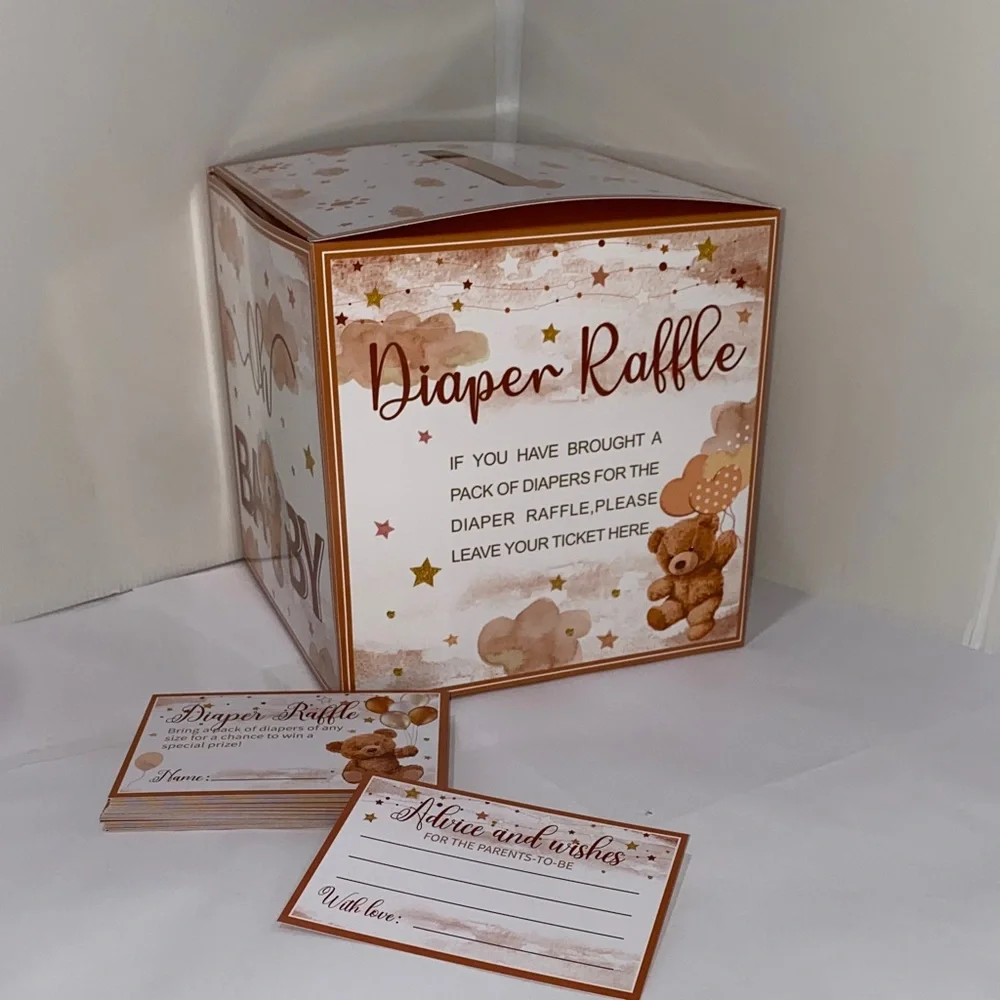 Baby Shower Diaper Raffle Box Raffle Prize Cards Don't say Baby Bundle
